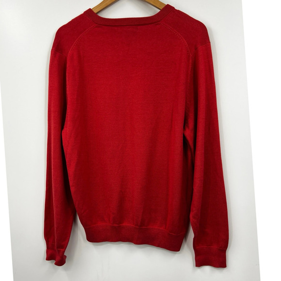 Brooks Brothers Sweater Mens Silk Cotton Salmon Red V-Neck Long Sleeve M - Picture 4 of 6